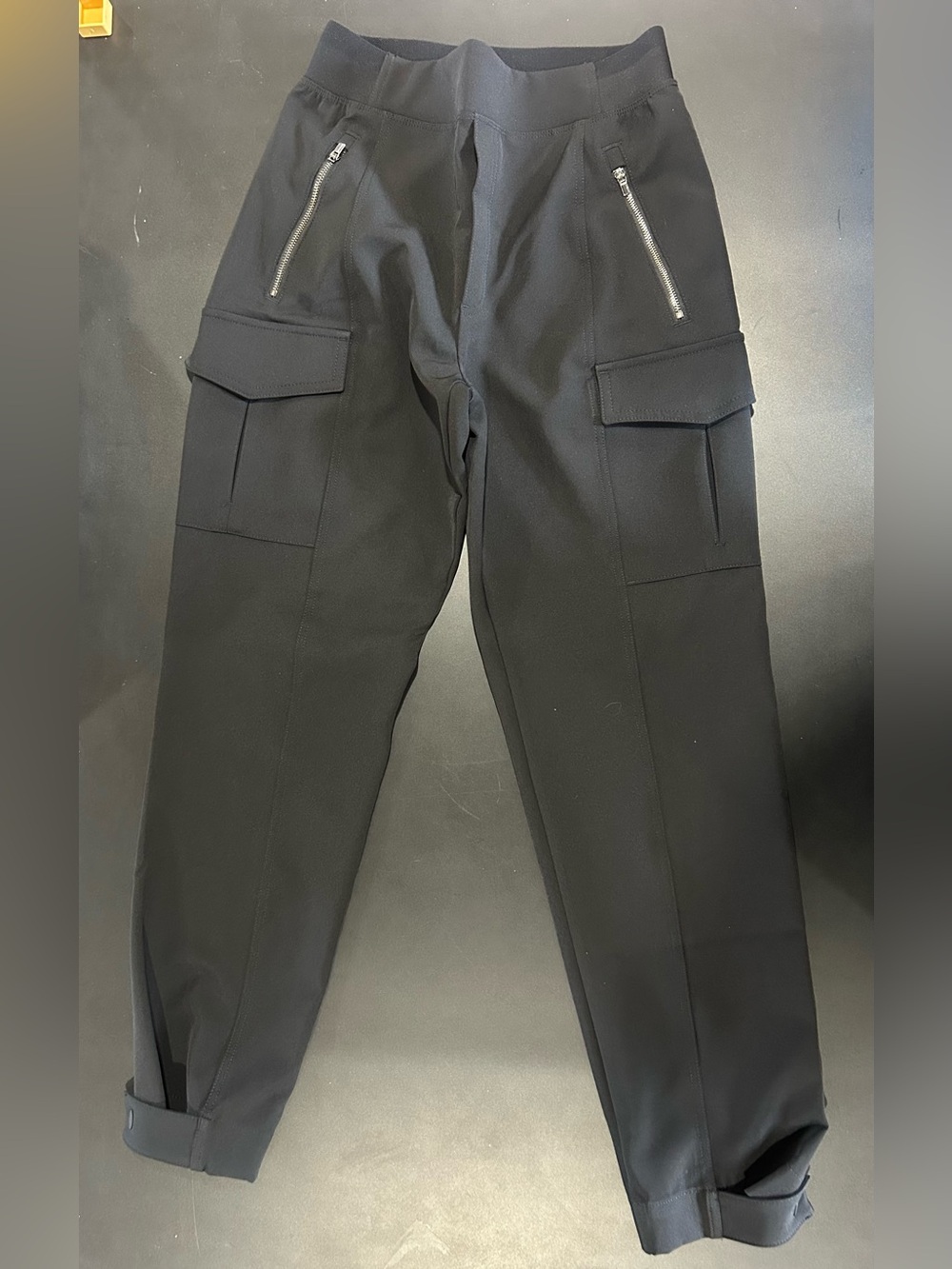Athleta Black Cargo Joggers with Zippered Pockets